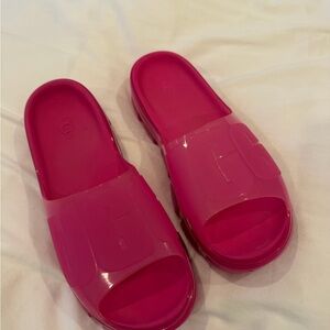 UGG Women's Bold Pink Slide Sandals worn once